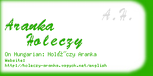aranka holeczy business card
